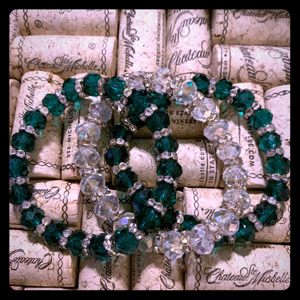 Beaded Stretchy Bracelets set of 3.